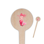 Mermaid 4" Round Wooden Food Picks - Single Sided