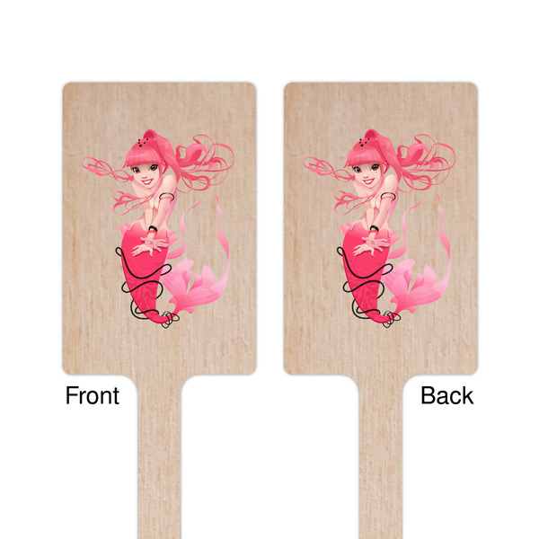 Mermaid Wooden 6.25" Stir Stick - Rectangular - Double Sided - Front & Back