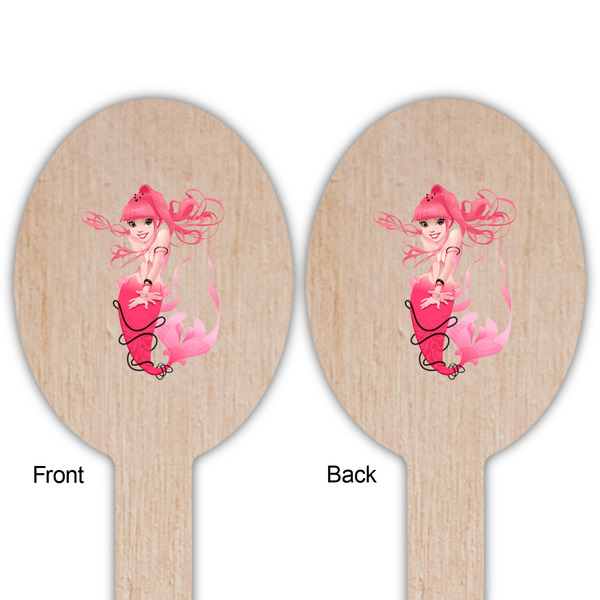 Mermaid Wooden Food Pick - Oval - Double Sided - Front & Back