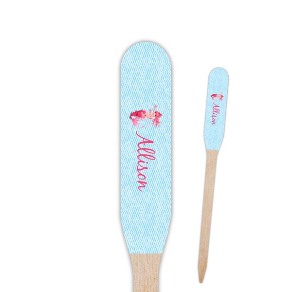 Custom Mermaid Paddle Wooden Food Picks - Double Sided (Personalized)