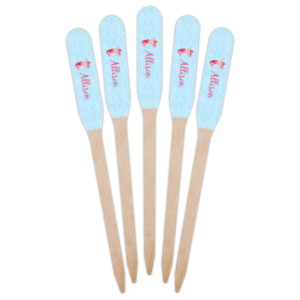 Mermaid Wooden Food Pick - Paddle - Fan View