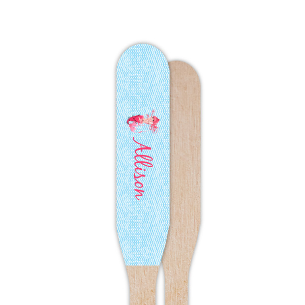 Mermaid Wooden Food Pick - Paddle - Single Sided - Front & Back