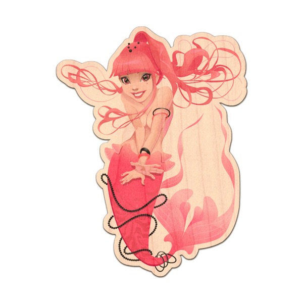 Custom Mermaid Genuine Maple or Cherry Wood Sticker