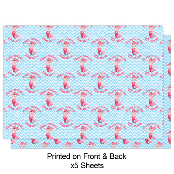 Mermaid Wrapping Paper Sheet - Double Sided - Front