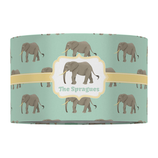 Elephant 12" Drum Lampshade - FRONT (Fabric)