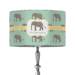 Elephant 12" Drum Lamp Shade - Fabric (Personalized)