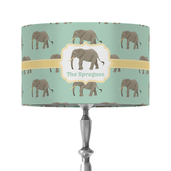 Custom Elephant 12" Drum Lamp Shade - Fabric (Personalized)