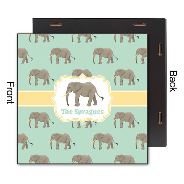Elephant 12x12 Wood Print - Front & Back View