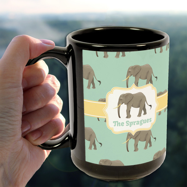 Elephant 15oz. Black Mug - LIFESTYLE