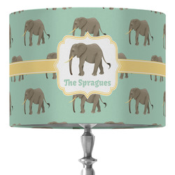Elephant 16" Drum Lamp Shade - Fabric (Personalized)