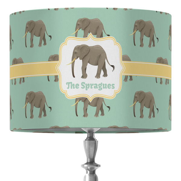 Custom Elephant 16" Drum Lamp Shade - Fabric (Personalized)