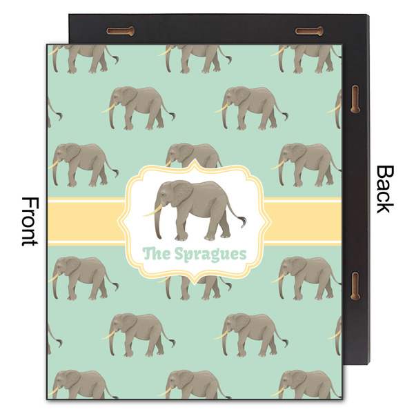 Elephant 20x24 Wood Print - Front & Back View