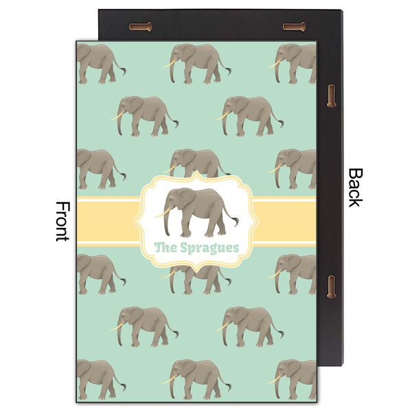 Elephant 20x30 Wood Print - Front & Back View