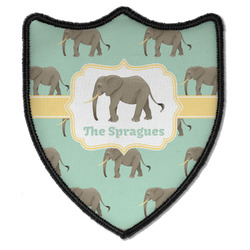 Elephant Iron On Shield Patch B w/ Name or Text
