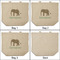 Elephant 3 Reusable Cotton Grocery Bags - Front & Back View