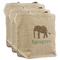 Elephant 3 Reusable Cotton Grocery Bags - Front View