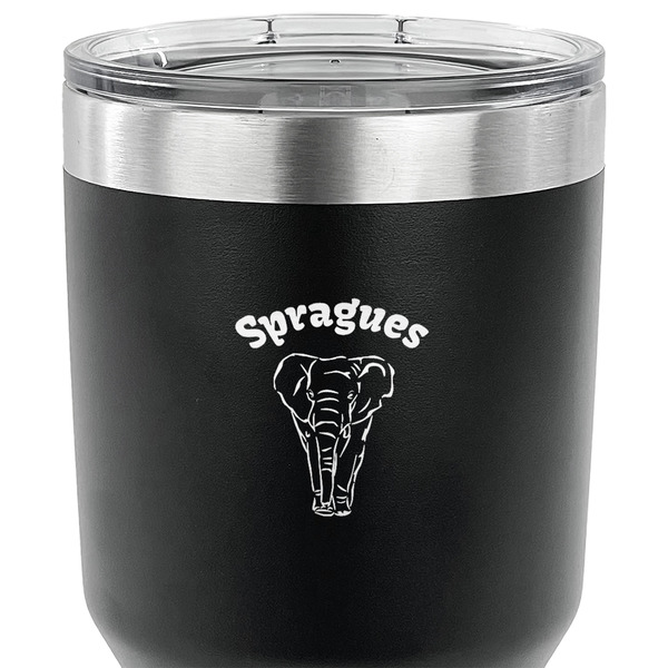 Elephant 30 oz Stainless Steel Ringneck Tumbler - Black - CLOSE UP