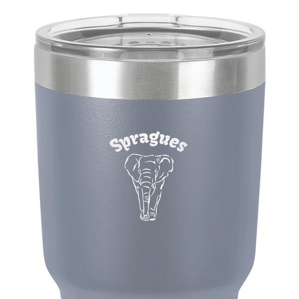 Elephant 30 oz Stainless Steel Ringneck Tumbler - Grey - Close Up