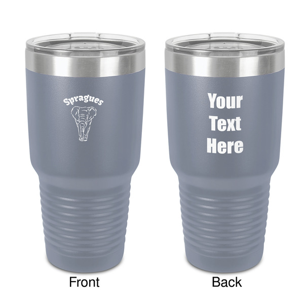 Custom Elephant 30 oz Stainless Steel Tumbler - Grey - Double-Sided (Personalized)