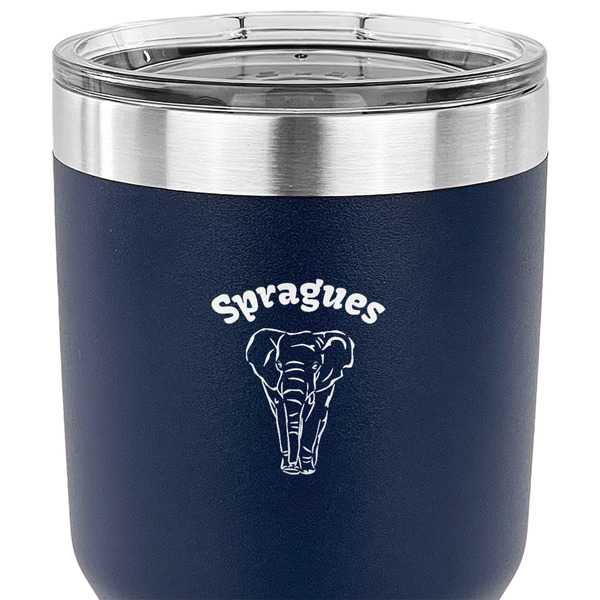 Elephant 30 oz Stainless Steel Ringneck Tumbler - Navy - CLOSE UP