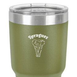 Elephant 30 oz Stainless Steel Tumbler - Olive - Single-Sided (Personalized)