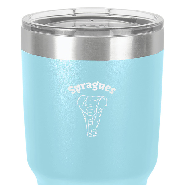 Elephant 30 oz Stainless Steel Ringneck Tumbler - Teal - Close Up