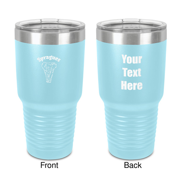 Custom Elephant 30 oz Stainless Steel Tumbler - Teal - Double-Sided (Personalized)