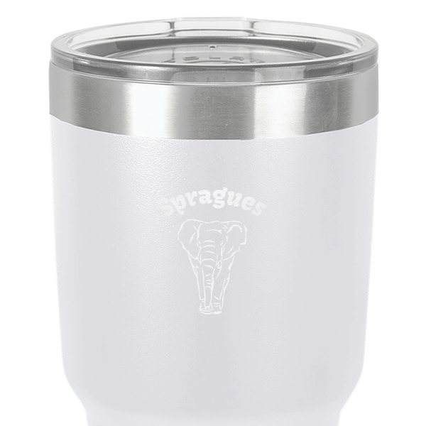 Elephant 30 oz Stainless Steel Ringneck Tumbler - White - Close Up