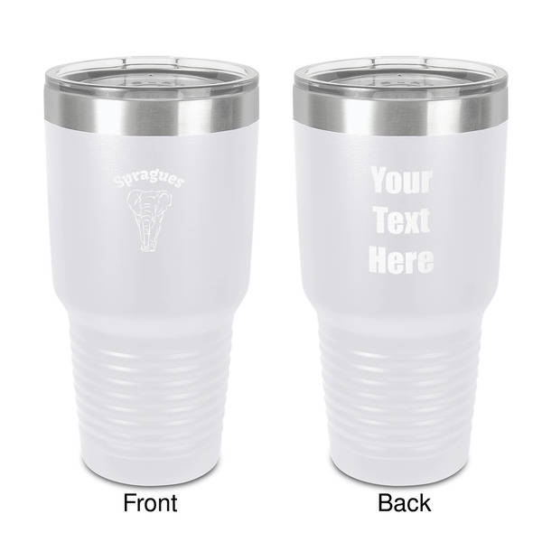 Custom Elephant 30 oz Stainless Steel Tumbler - White - Double-Sided (Personalized)