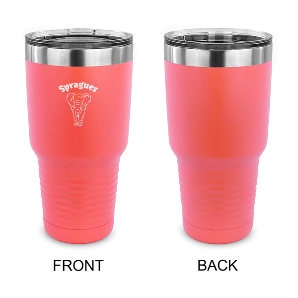 Elephant 30 oz Stainless Steel Ringneck Tumblers - Coral - Single Sided - APPROVAL