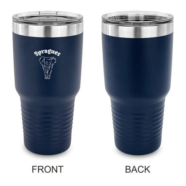 Elephant 30 oz Stainless Steel Ringneck Tumblers - Navy - Single Sided - APPROVAL