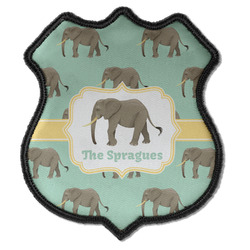 Elephant Iron On Shield Patch C w/ Name or Text