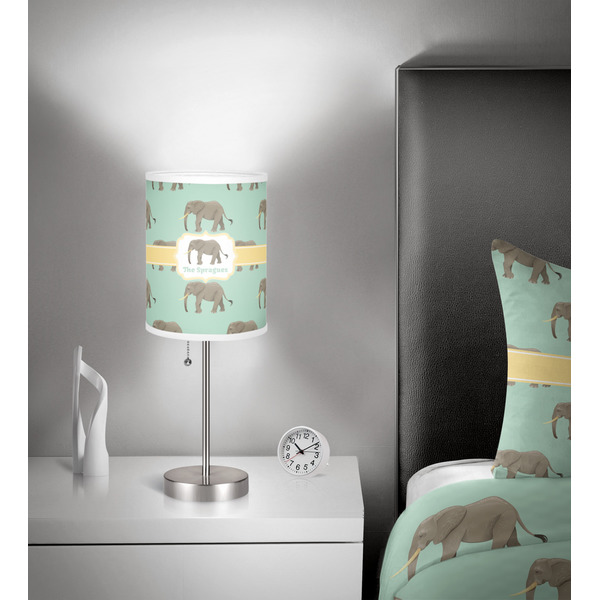 Elephant 7 inch drum lamp shade - in room