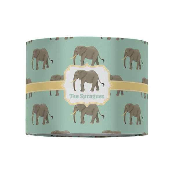 Elephant 8" Drum Lampshade - FRONT (Fabric)