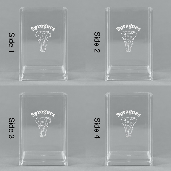 Elephant Acrylic Pen Holder - All Sides