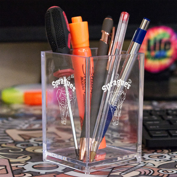 Elephant Acrylic Pen Holder - In Context