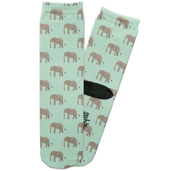 Custom Elephant Adult Crew Socks