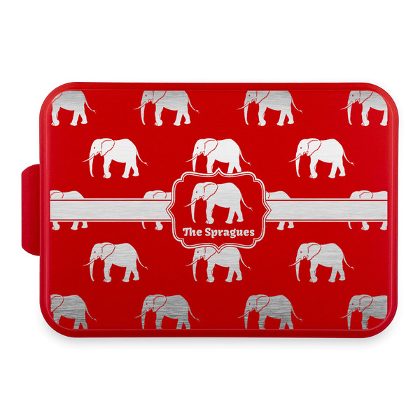 Custom Elephant Aluminum Baking Pan with Red Lid (Personalized)