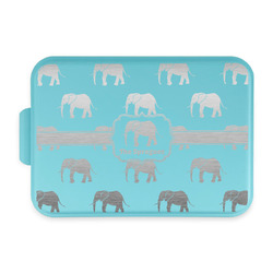 Elephant Aluminum Baking Pan with Teal Lid (Personalized)
