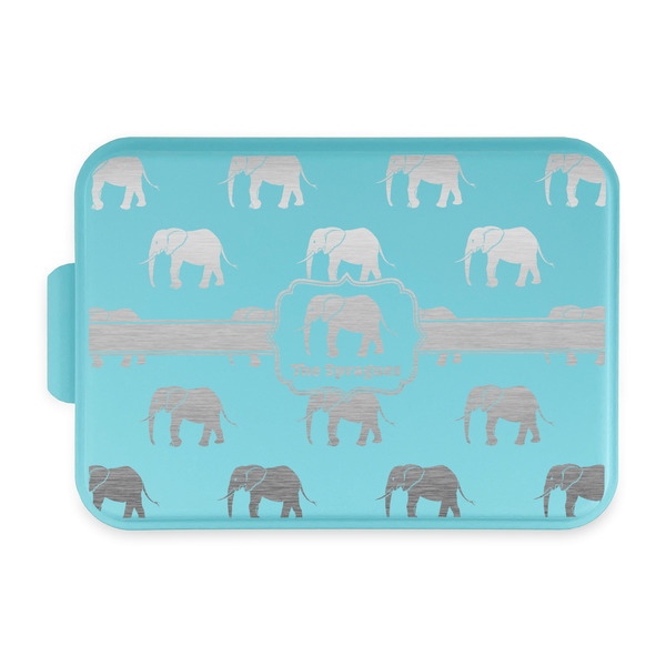 Custom Elephant Aluminum Baking Pan with Teal Lid (Personalized)