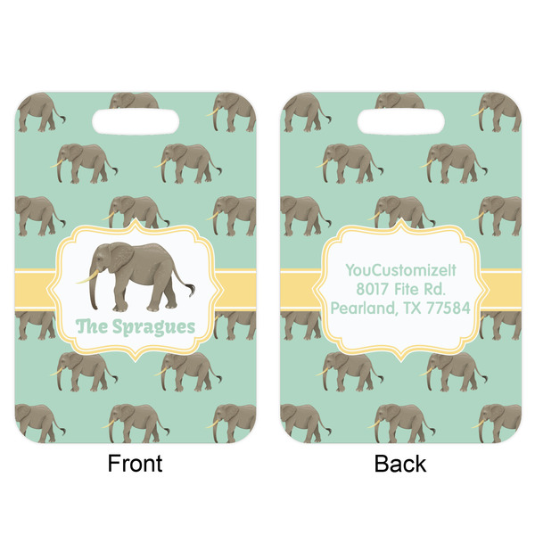 Elephant Aluminum Luggage Tag (Front + Back)