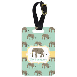Elephant Metal Luggage Tag w/ Name or Text