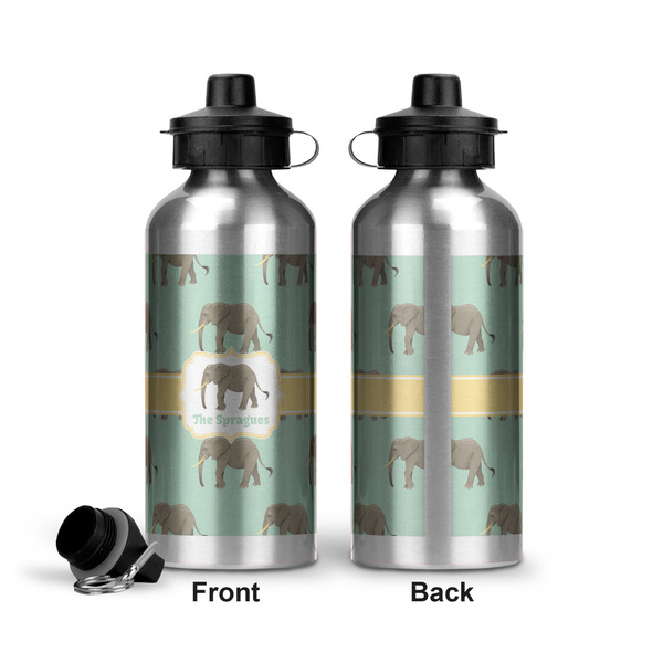 Elephant Aluminum Water Bottle - Front and Back