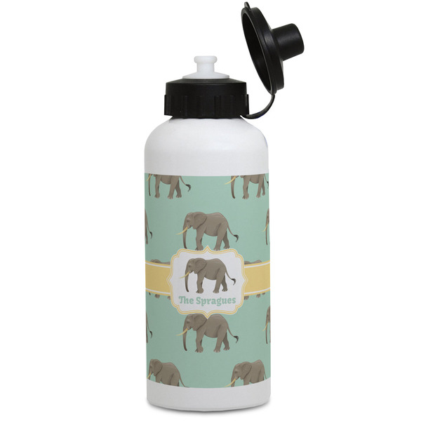 Custom Elephant Water Bottles - Aluminum - 20 oz - White (Personalized)