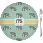 Elephant 8" Glass Appetizer / Dessert Plates - Single or Set (Personalized)