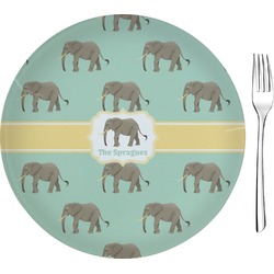 Elephant 8" Glass Appetizer / Dessert Plates - Single or Set (Personalized)
