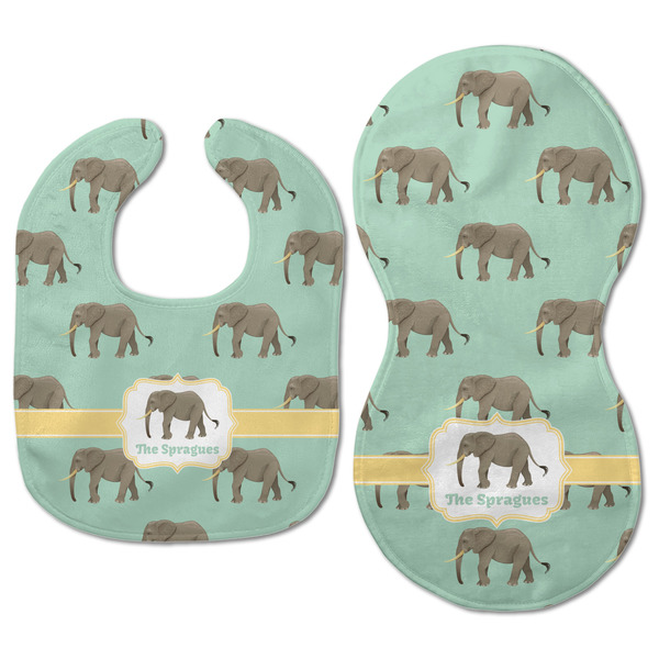 Elephant Baby Bib & Burp Set - Approval (new bib & burp)