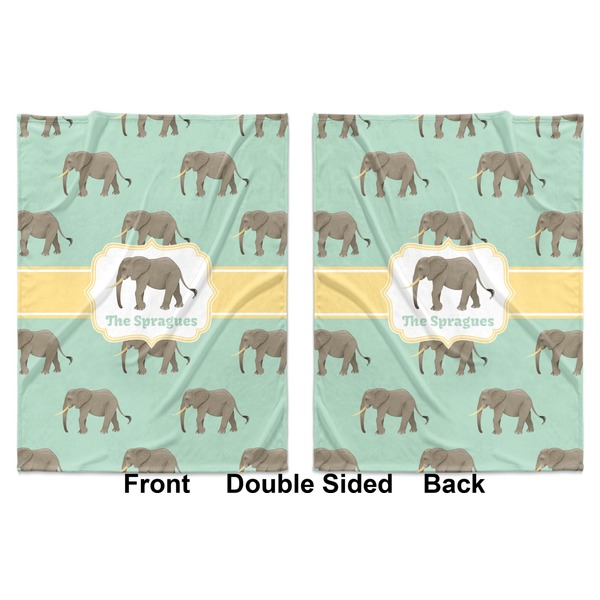 Elephant Baby Blanket (Double Sided - Printed Front and Back)