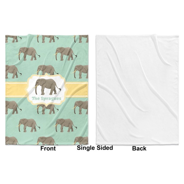 Elephant Baby Blanket (Single Side - Printed Front, White Back)