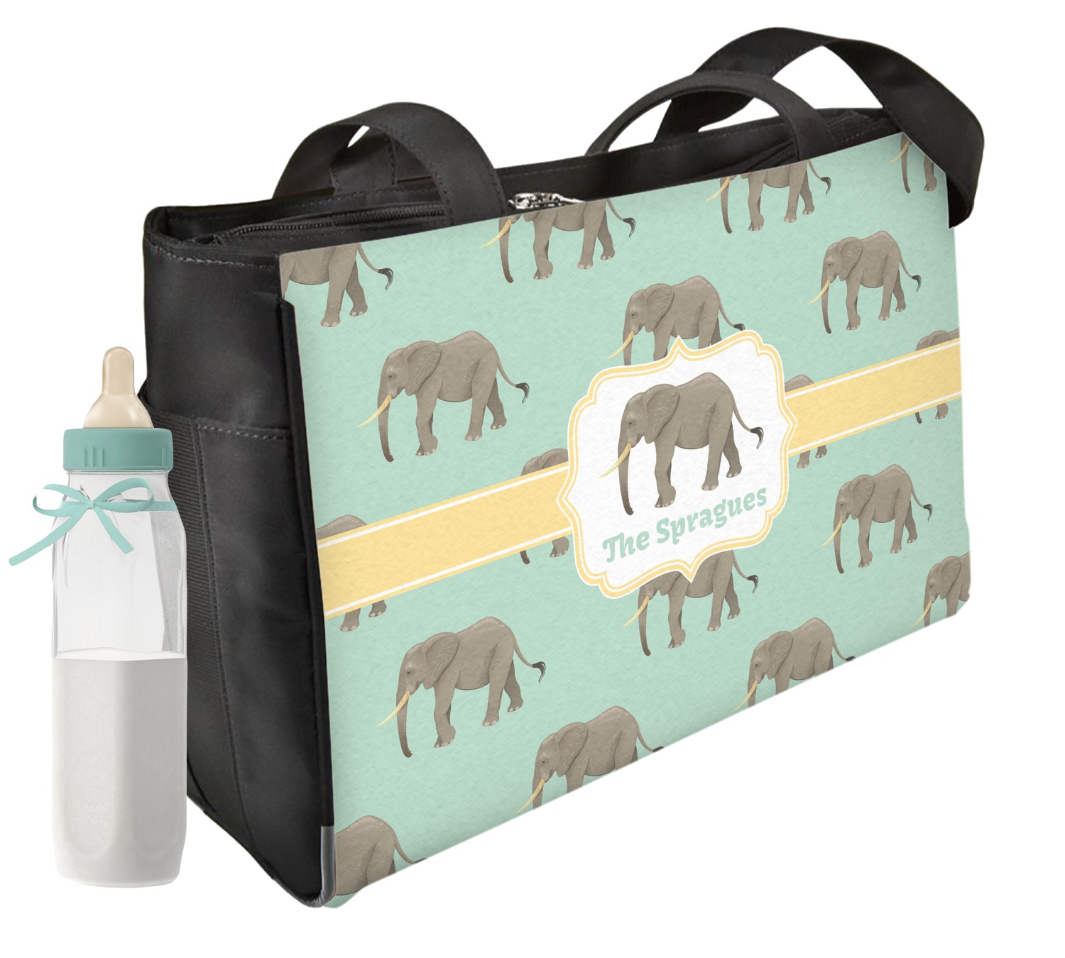 Elephant Diaper Bag Front (Personalized) YouCustomizeIt